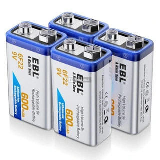 EBL 9V 6F22 Lithium Rechargeable Battery - 6