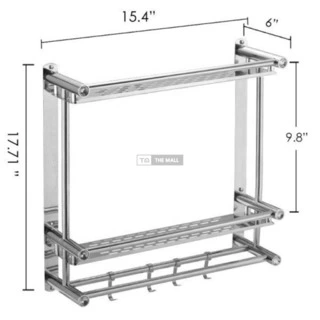 Wall Mounted Bathroom Rack - Two Tier - 2