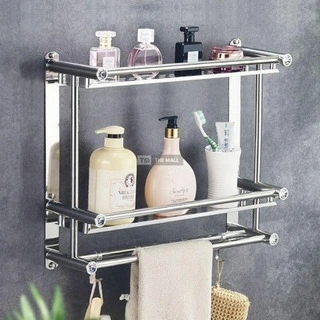 Wall Mounted Bathroom Rack - Two Tier - 5