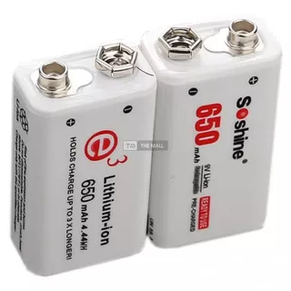 9V Li-ion 650mAh Rechargeable Battery