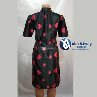 Black and Red Silk Shirt Dress - 2