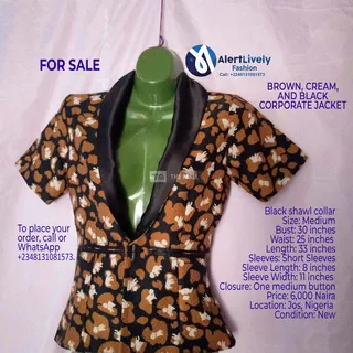 Brown, Cream, and Black Corporate Jacket