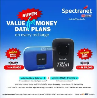 Spectranet Data Plans | Internet Nigeria