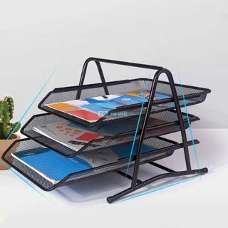 3-Tier Metal Mesh Document Tray - 3