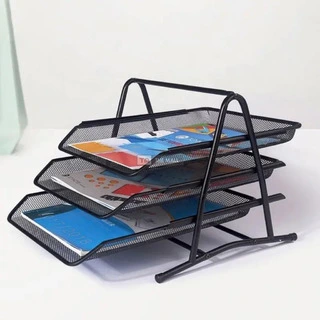 3-Tier Metal Mesh Document Tray - 6