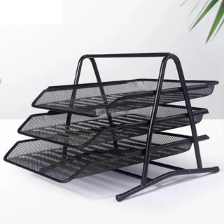 3-Tier Metal Mesh Document Tray - 8