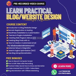 Pre-Recorded Blog / Website Design Course