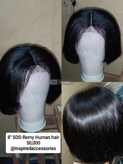 8" Super Full Human Hair Bob Wig