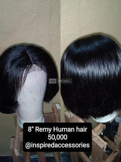 8" Super Full Human Hair Bob Wig - 2